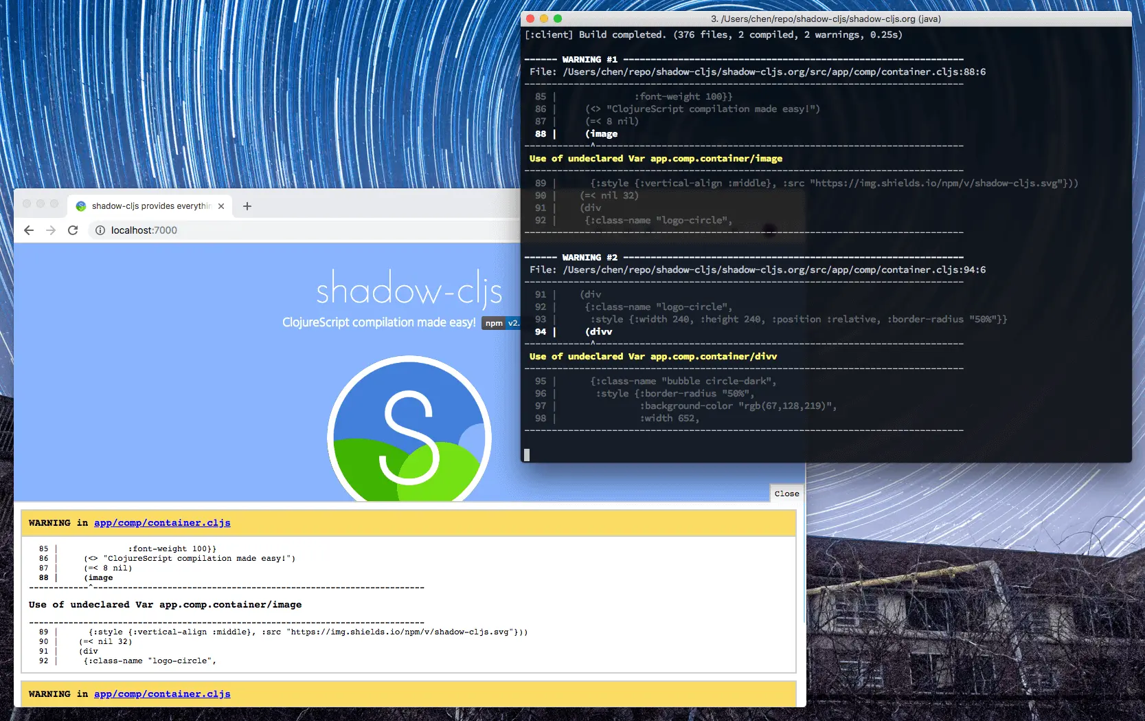 shadow-cljs demo